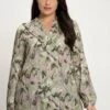 Ulla Popken BLOEMEN RUCHE LANGE MOUWEN - Koszula - Opaalsering -Ulla Popken a3607d3a0ab24753911c6a776a495626