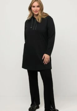 Ulla Popken Bluza Z Kapturem - Zwart