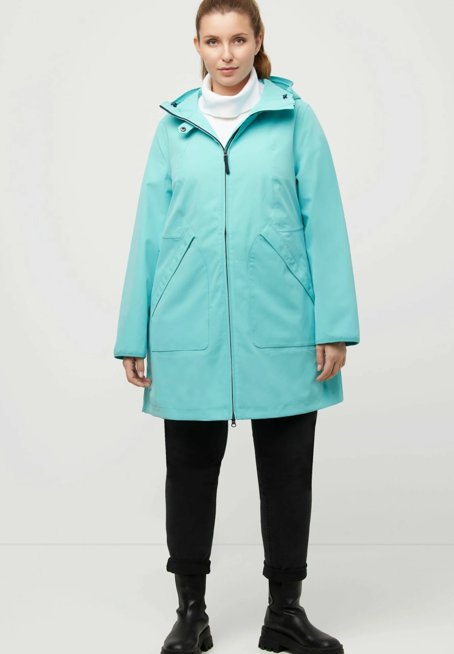 Ulla Popken Parka - Turquoise 4 Ulla Popken Parka - Turquoise - obrazek 2
