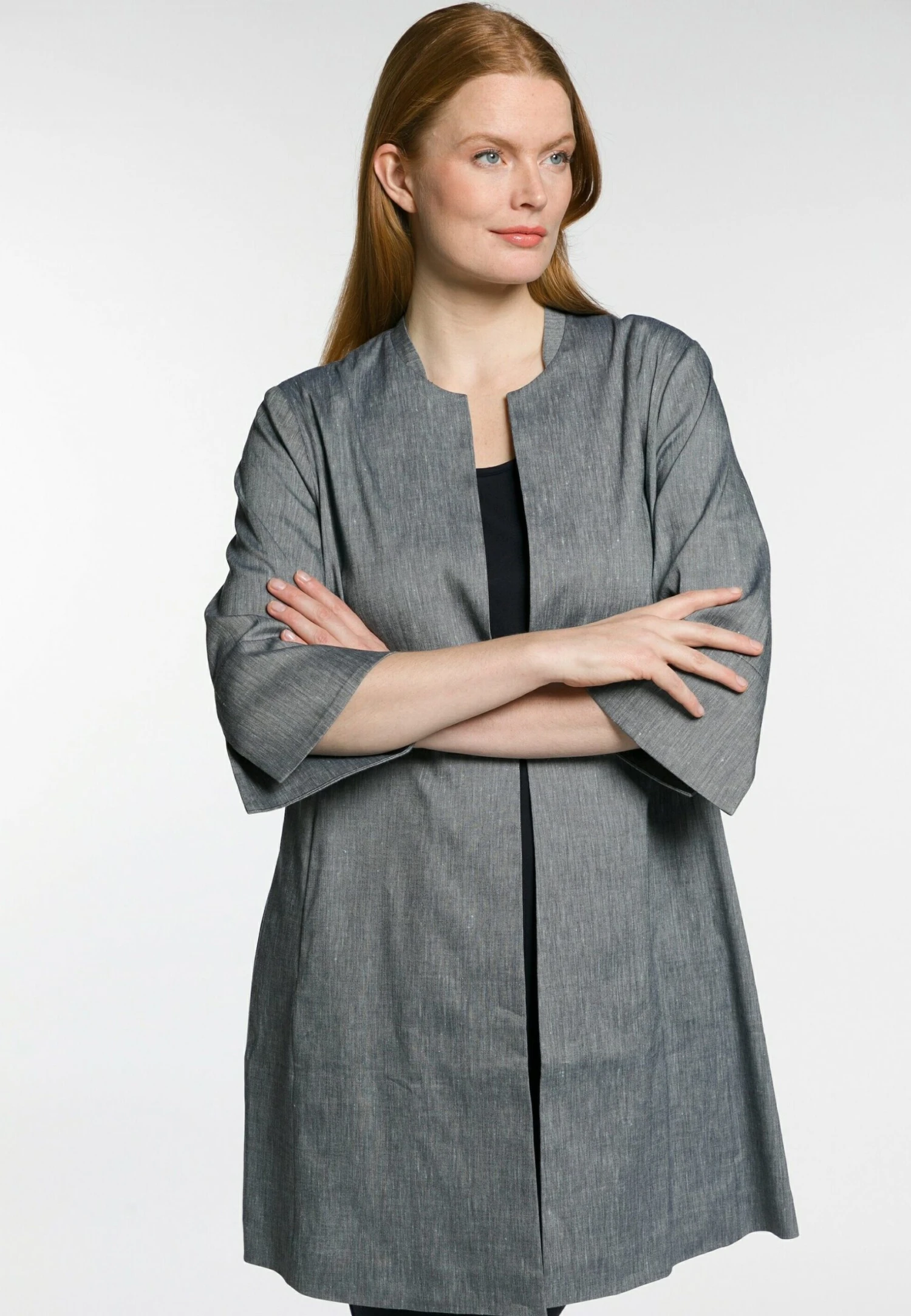 Ulla Popken Krótki Płaszcz - Korenbloemblauw 3 Ulla Popken Krótki Płaszcz - Korenbloemblauw