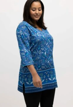 Ulla Popken Bluzka Z Długim Rękawem - Seeblau