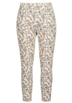 Ulla Popken FLEURS, JAMBE ÉTROITE - Spodnie Materiałowe - Vanille -Ulla Popken a96225e258ce464685e0581841617e23