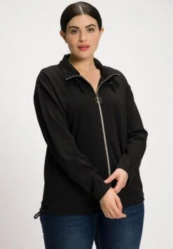 Ulla Popken OVERSIZED LANGE MOUWEN - Bluza Rozpinana - Zwart