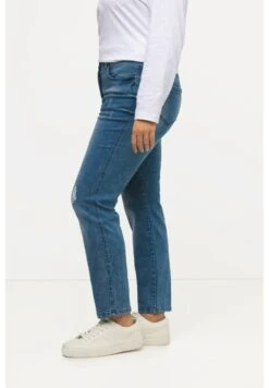 Ulla Popken DISTRESSED SARAH - Jeansy Slim Fit - Blue Denim -Ulla Popken acc50bce95a14cb388ead1769b85f508
