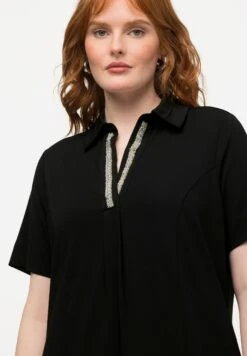 Ulla Popken MIDI À COL CHEMISE ET MANCHES COURTES. POINT DE ROME - Sukienka Z Dżerseju - Noir 10 Ulla Popken MIDI À COL CHEMISE ET MANCHES COURTES. POINT DE ROME - Sukienka Z Dżerseju - Noir -Ulla Popken afc29a80315b48e9a1c3a1b3bb62b829