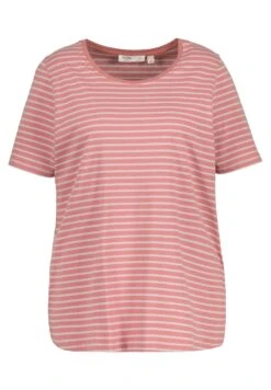 Ulla Popken STRIPE ROUND NECK SHORT SLEEVE - Koszulka Do Spania - Pink Multi Stripe -Ulla Popken b18630e284f3472a925a56922fe4007d