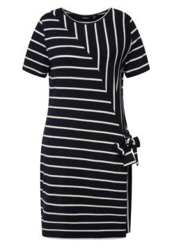 Ulla Popken MIXED STRIPE STRETCH MIDI - Sukienka Z Dżerseju - Dark Blue -Ulla Popken b31719f615ec45c383b42ee7fd0fd796