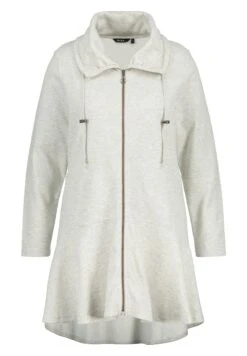 Ulla Popken LONGLINE - Bluza Rozpinana - Lichtgrijs Melange -Ulla Popken b392a11ad5294e0f80e92709e385926e