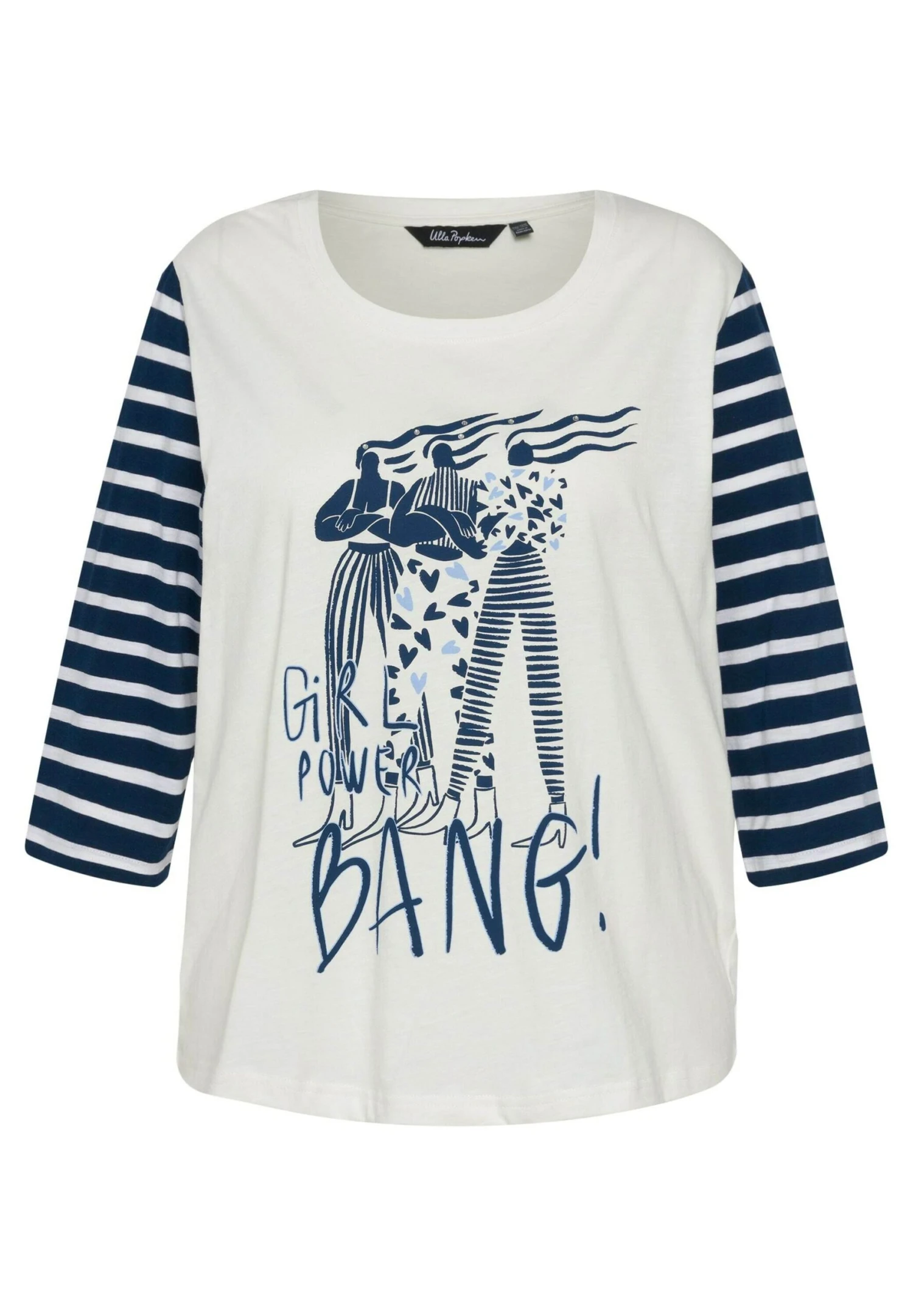Ulla Popken BANG! GRAPHIC WITH CONTRAST SLEEVES - Bluzka Z Długim Rękawem - Blanc Cassé 7 Ulla Popken BANG! GRAPHIC WITH CONTRAST SLEEVES - Bluzka Z Długim Rękawem - Blanc Cassé - obrazek 5