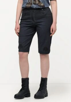 Ulla Popken TRACHTEN-BERMUDA MANDY USED-LOOK - Szorty Jeansowe - Marine