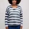 Ulla Popken Sweter - Navy Blue Stripe