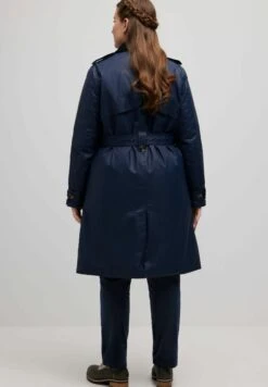 Ulla Popken Klasyczny Płaszcz - Navy Blue -Ulla Popken bc83f55ab7734ea4956b6a7d30aff8de