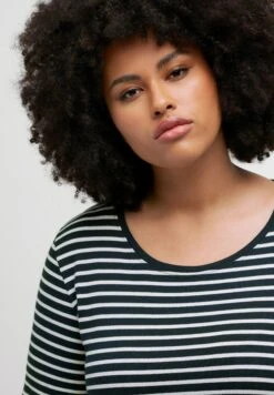 Ulla Popken STRIPE ROUND NECK SHORT SLEEVE - Koszulka Do Spania - Navy Blue Stripe -Ulla Popken bd38c7096eae4f9c92847c96dbd0d642