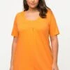Ulla Popken T-shirt Basic - Cantaloupe Orange