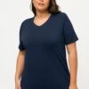 Ulla Popken T-shirt Basic - Mat Nachtblauw