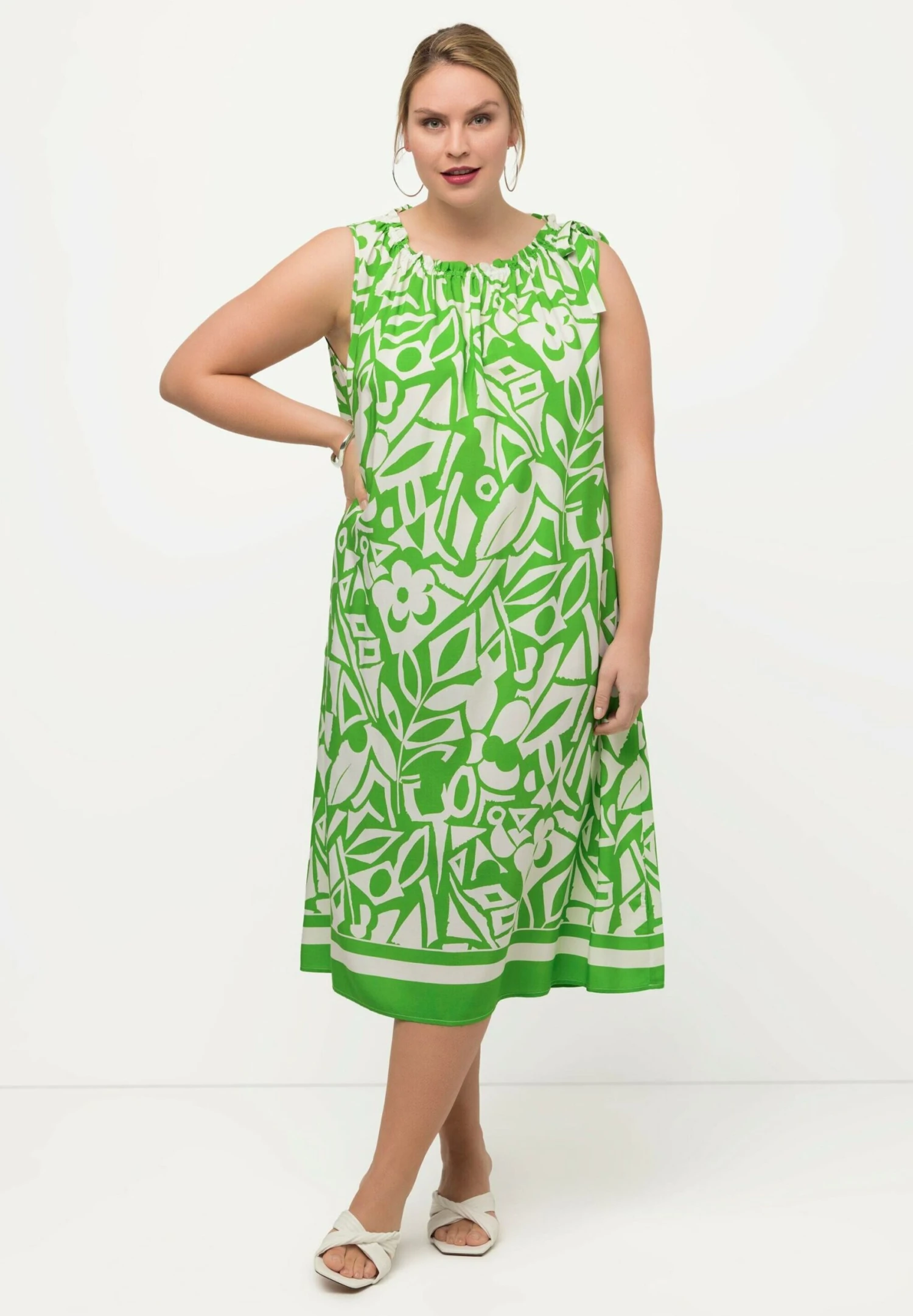 Ulla Popken ABSTRACT PRINT - Sukienka Letnia - Apple Green 3 Ulla Popken ABSTRACT PRINT - Sukienka Letnia - Apple Green