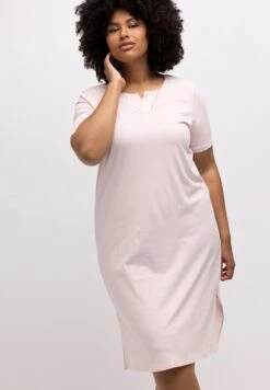 Ulla Popken COL TUNISIEN MANCHES MI LO - Koszula Nocna - Rose Pâle