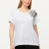Ulla Popken T-shirt Z Nadrukiem - Blanc Neige