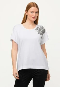 Ulla Popken T-shirt Z Nadrukiem - Blanc Neige