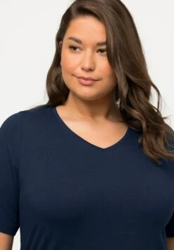 Ulla Popken T-shirt Basic - Mat Nachtblauw -Ulla Popken cf738aba47554a2aa345dd5aa5921871