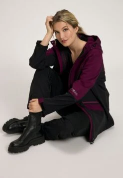 Ulla Popken Kurtka Outdoor - Zwart -Ulla Popken d04e1d1f7f9543ec8d6bbb1cd5d90d4a