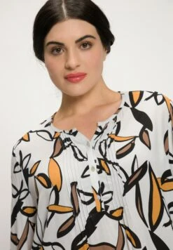 Ulla Popken BEDRUCKT, BIESEN, A-LINIE, RUNDHALS, LANGARM - Bluzka - Offwhite -Ulla Popken d2256b3b9d3145bfa773e13ac4c9dae5