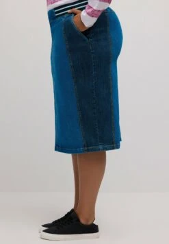 Ulla Popken Spódnica Jeansowa - Bleu Denim -Ulla Popken d25961cf29e34e7188b75ac7752fde9d