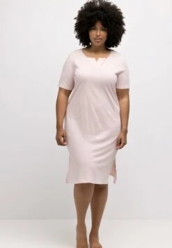 Ulla Popken COL TUNISIEN MANCHES MI LO - Koszula Nocna - Rose Pâle -Ulla Popken d2b7a4389fec4e1ead4b8f6392198a76