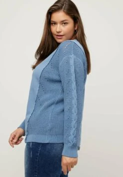 Ulla Popken Sweter - Bleu Jean -Ulla Popken d500b605091c4b398240467d5c09a278