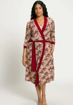 Ulla Popken À MOTIFS FORME OUVERTE MANCHES LONGUES - Szlafrok - Sable