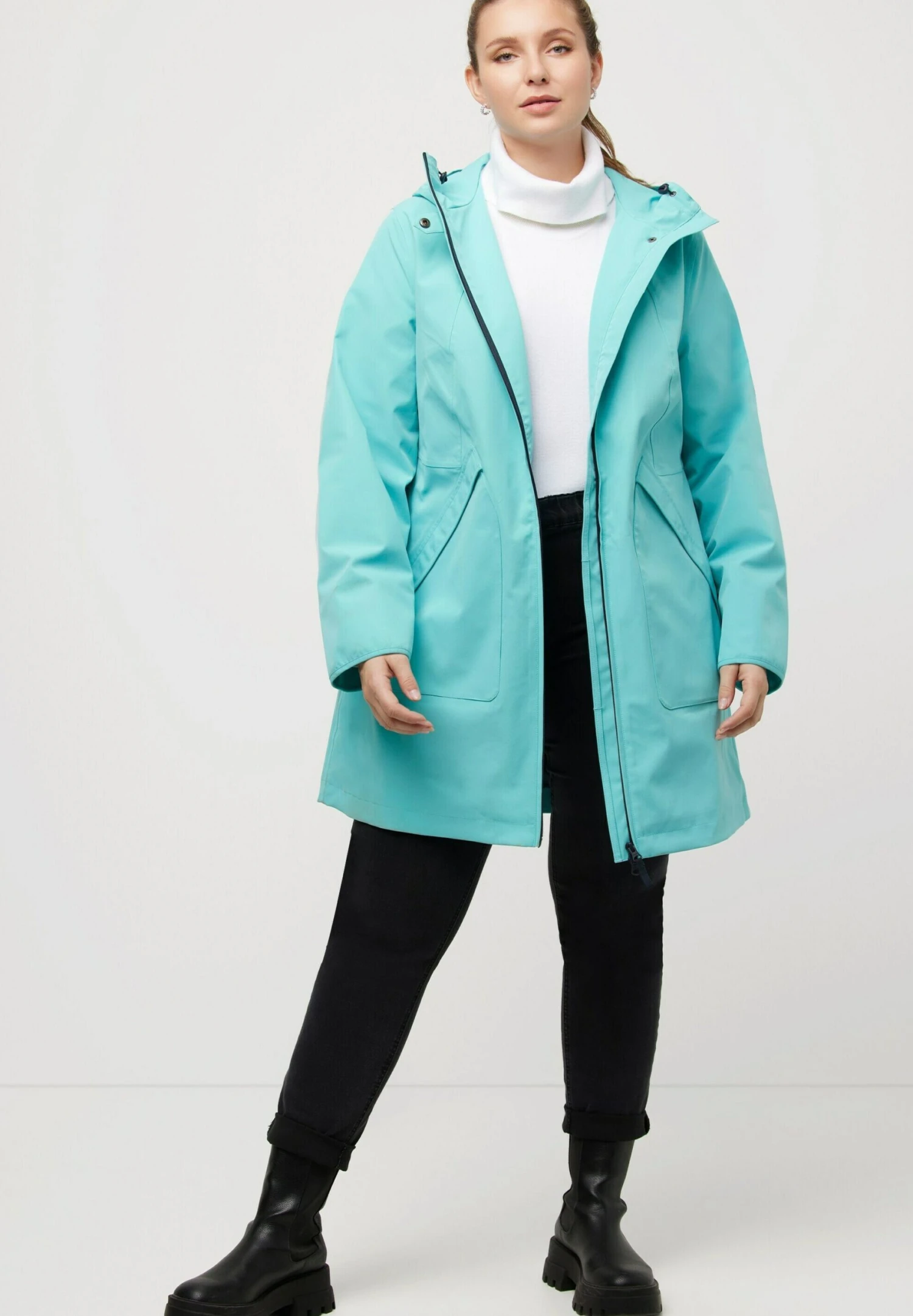 Ulla Popken Parka - Turquoise 3 Ulla Popken Parka - Turquoise