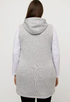 Ulla Popken Kardigan - Lichtgrijs Melange -Ulla Popken d7f0daf1a99a4640a14d7b4c40d69189