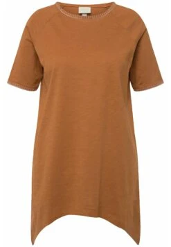 Ulla Popken SURPIQÛRES COL ROND ET MANCHES COURTES - T-shirt Basic - Noisette -Ulla Popken d8d0a0bc491247b3b8dba0416ba01ce7
