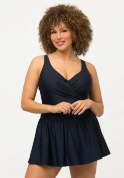 Ulla Popken 41 Ulla Popken À BONNETS SOUPLES ET ARMATURES FRONCES MATIÈRE RE - Kostium Kąpielowy - Marine