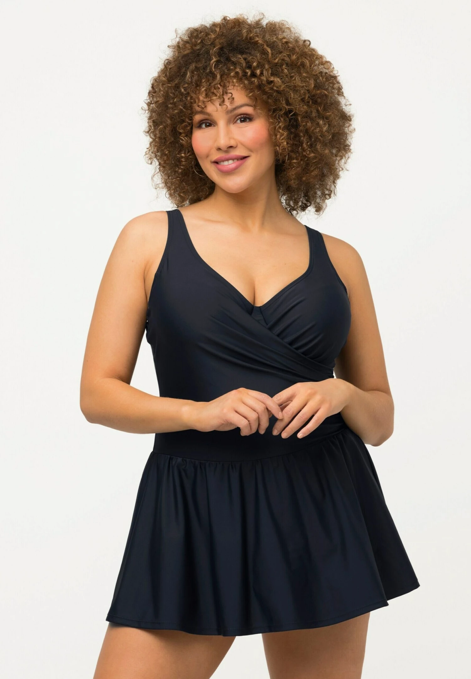 Ulla Popken À BONNETS SOUPLES ET ARMATURES FRONCES MATIÈRE RE - Kostium Kąpielowy - Marine 3 Ulla Popken À BONNETS SOUPLES ET ARMATURES FRONCES MATIÈRE RE - Kostium Kąpielowy - Marine