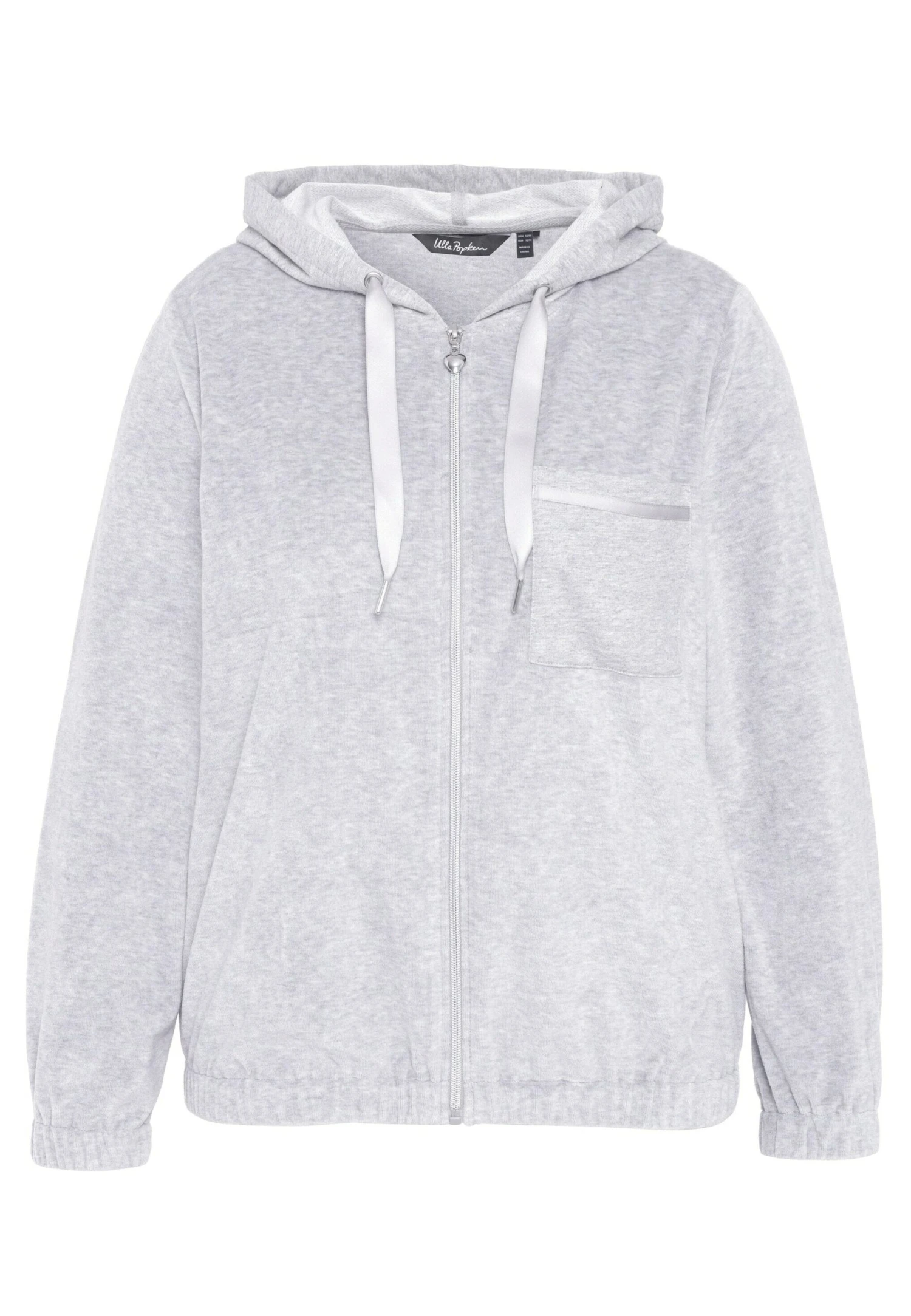 Ulla Popken LOUNGEWEAR KAPUZE - Bluza Rozpinana - Hellgrau Mélange 8 Ulla Popken LOUNGEWEAR KAPUZE - Bluza Rozpinana - Hellgrau Mélange - obrazek 6