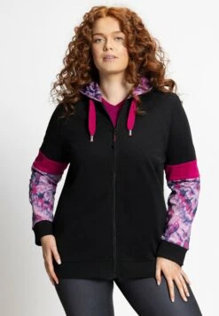 Ulla Popken Bluza Rozpinana - Zwart