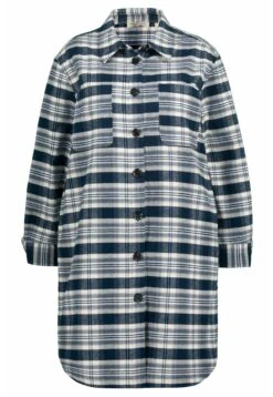 Ulla Popken LONG PLAID SHACKET - Kardigan - Navy Blue Multi -Ulla Popken e4a2e98415e6442282c903188336a8c4