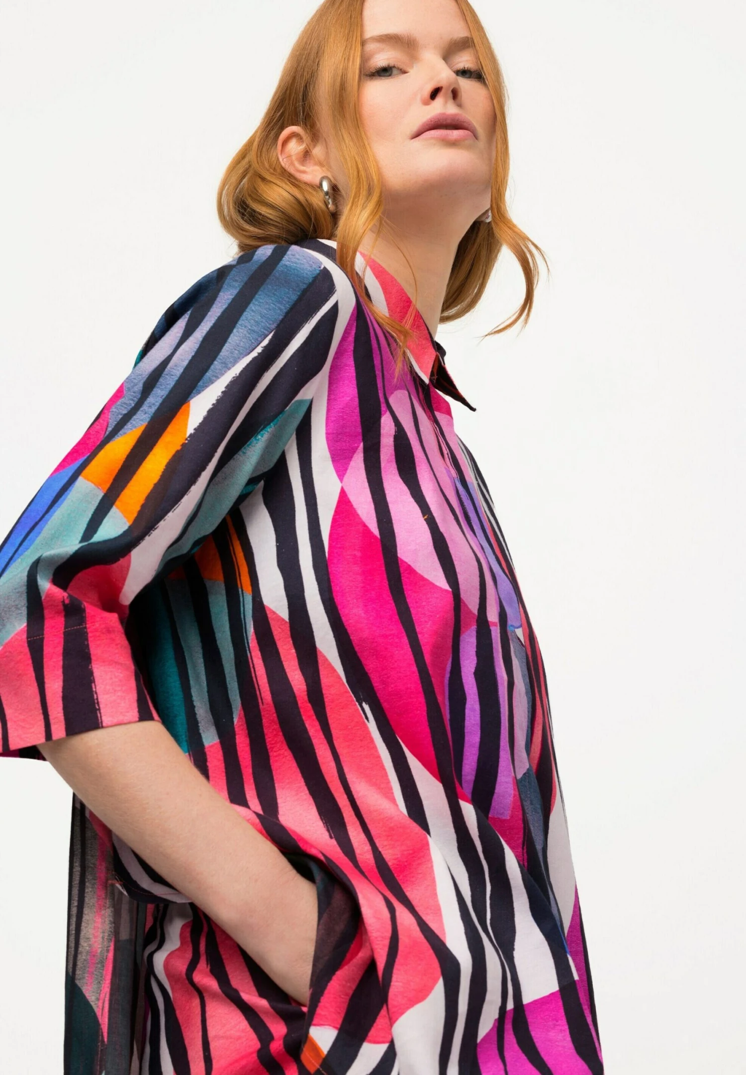 Ulla Popken COL ET MANCHES 3/4 - Koszula - Blanc Neige 5 Ulla Popken COL ET MANCHES 3/4 - Koszula - Blanc Neige - obrazek 3