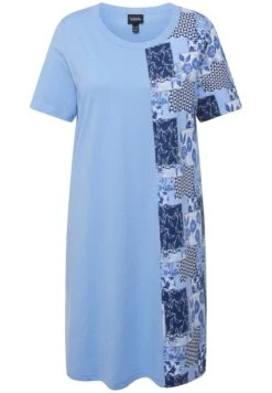 Ulla Popken PATCH PRINT STYLE - Koszula Nocna - Ice Blue -Ulla Popken ef41ef1aad3a4360baed5210965c86a7