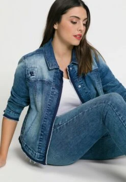 Ulla Popken Kurtka Jeansowa - Bluedenim -Ulla Popken f0d586d8c950493ca7cecf9e5d96075e