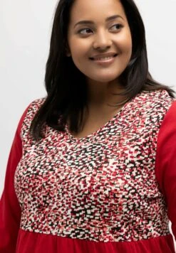 Ulla Popken Sweter - Red Multi -Ulla Popken f511cdc2582c4ce3abfaa28b4ce22a58