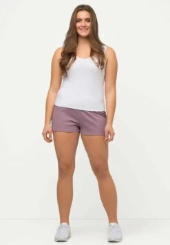 Ulla Popken RADLER SLIM ELASTIKBUND BIO - Szorty - Grau/flieder -Ulla Popken f5e8f8ec1a574221b6ef32a69ea390c3