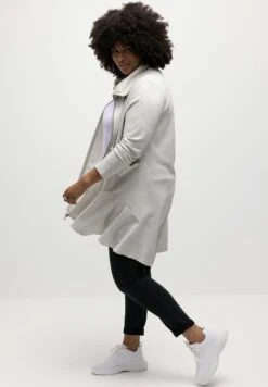 Ulla Popken LONGLINE - Bluza Rozpinana - Lichtgrijs Melange -Ulla Popken f690a3a5f9e2428ab48448cd42e31f93