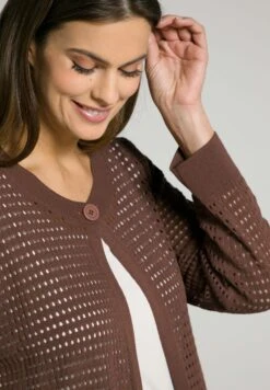 Ulla Popken LOCHSTRICK - Kardigan - Hellbraun -Ulla Popken fc09b7b06ca04dd49e61b840c251b2fa